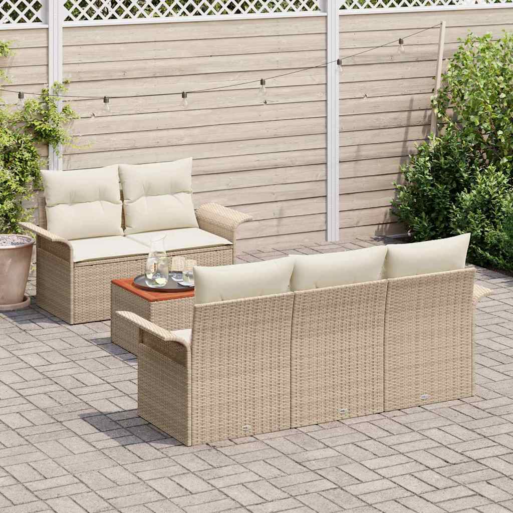 Garten-Sofa-Set 6 pcs Beige und Creme 55 x 55 x 37 cm